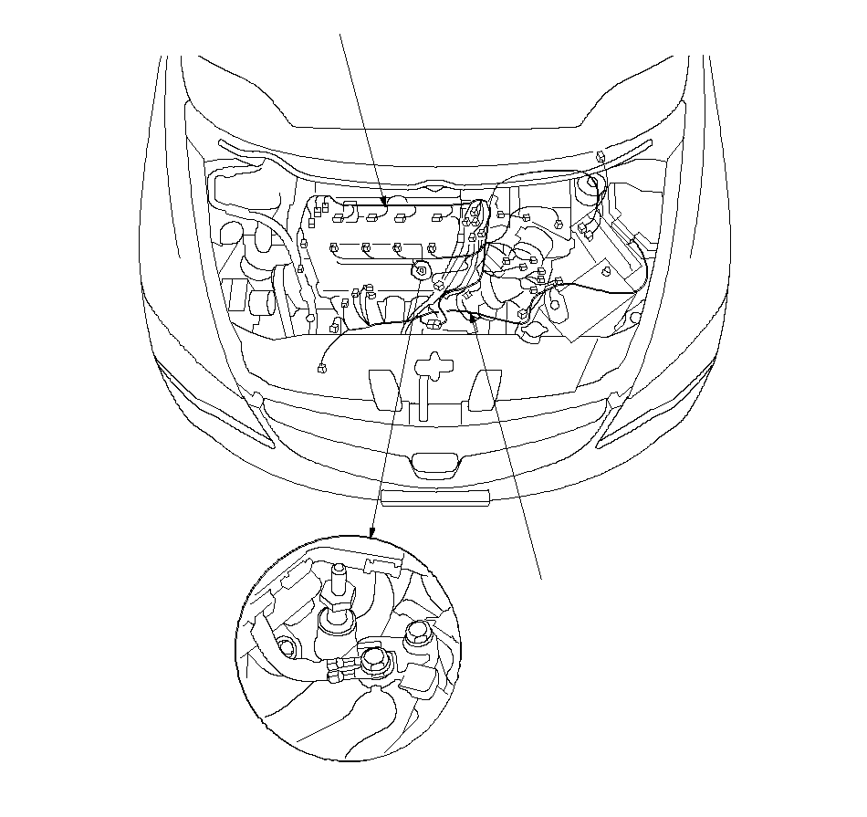 Engine Wire Harness/Starter Cable Locations (K20Z)